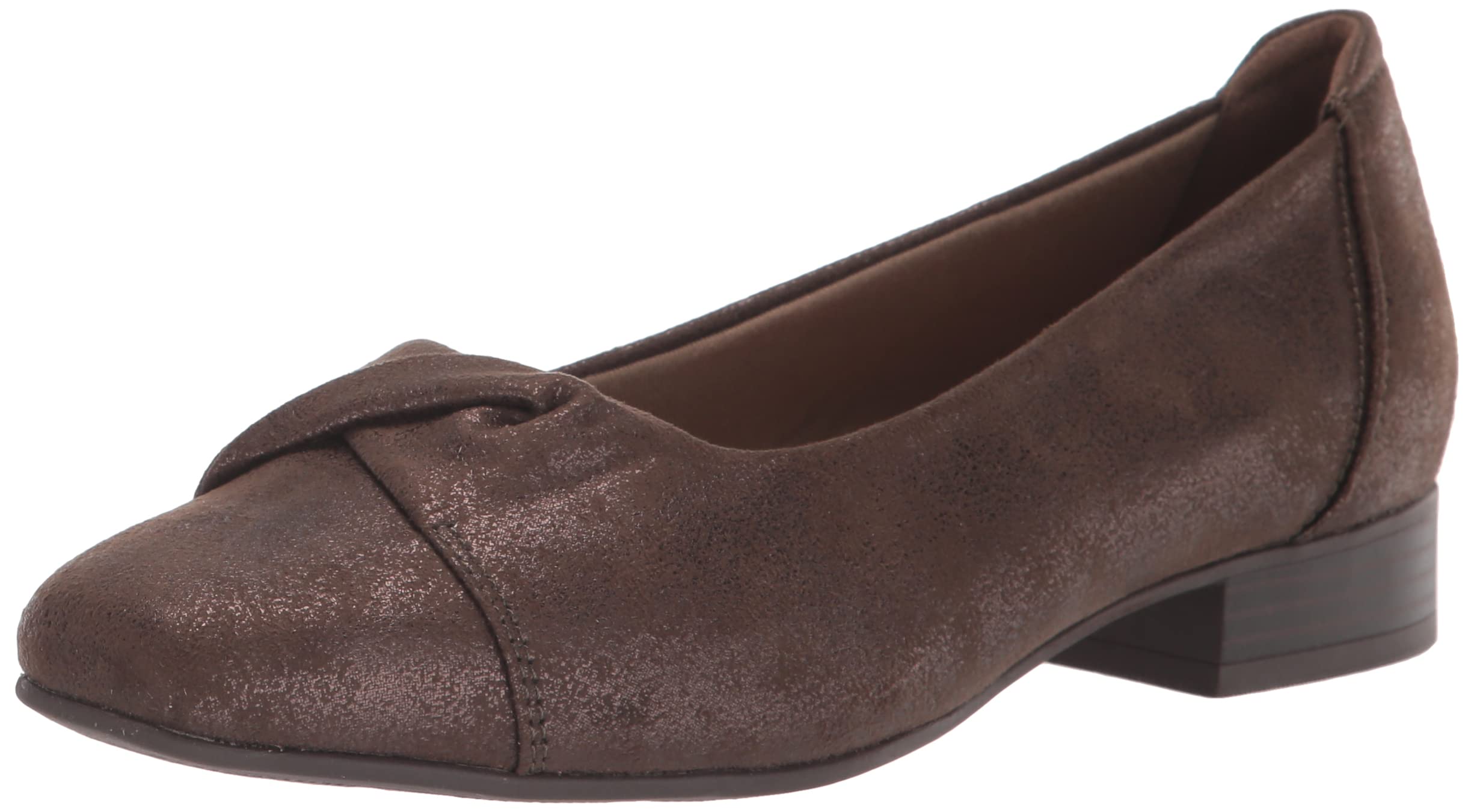 Clarks Womens Tilmont Dalia Ballet Flat, Bronze Metallic Textile, 8.5 US