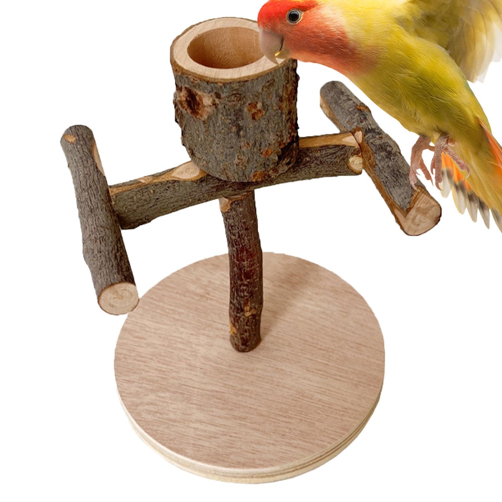 Generic Soporte para Percha para pájaros, Perchas para Loros,Perchas de Madera para Jaula - Zona de Juegos Multiusos para agapornis, periquitos, cacatúas, Zona de Juegos interactiva para Escalar