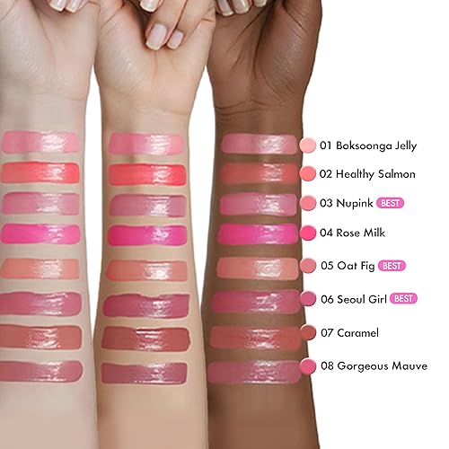 Miniatura 9 de Amuse Seoul Jel-Fit Tint (08 Gorgeous Mauve)  Tinte labial de gel coreano, mancha labial de larga duración, hidratante y brillante, ácido