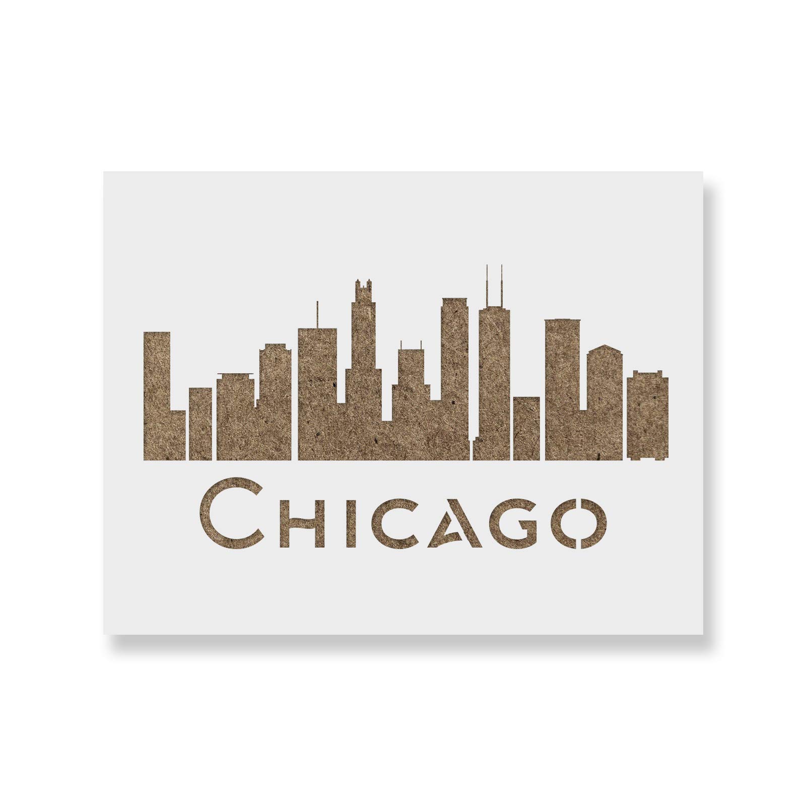 Chicago Skyline Stencil - Easy-to-Use for Personalized Luggage and Gear Decor, Mylar Chicago Skyline Stencil