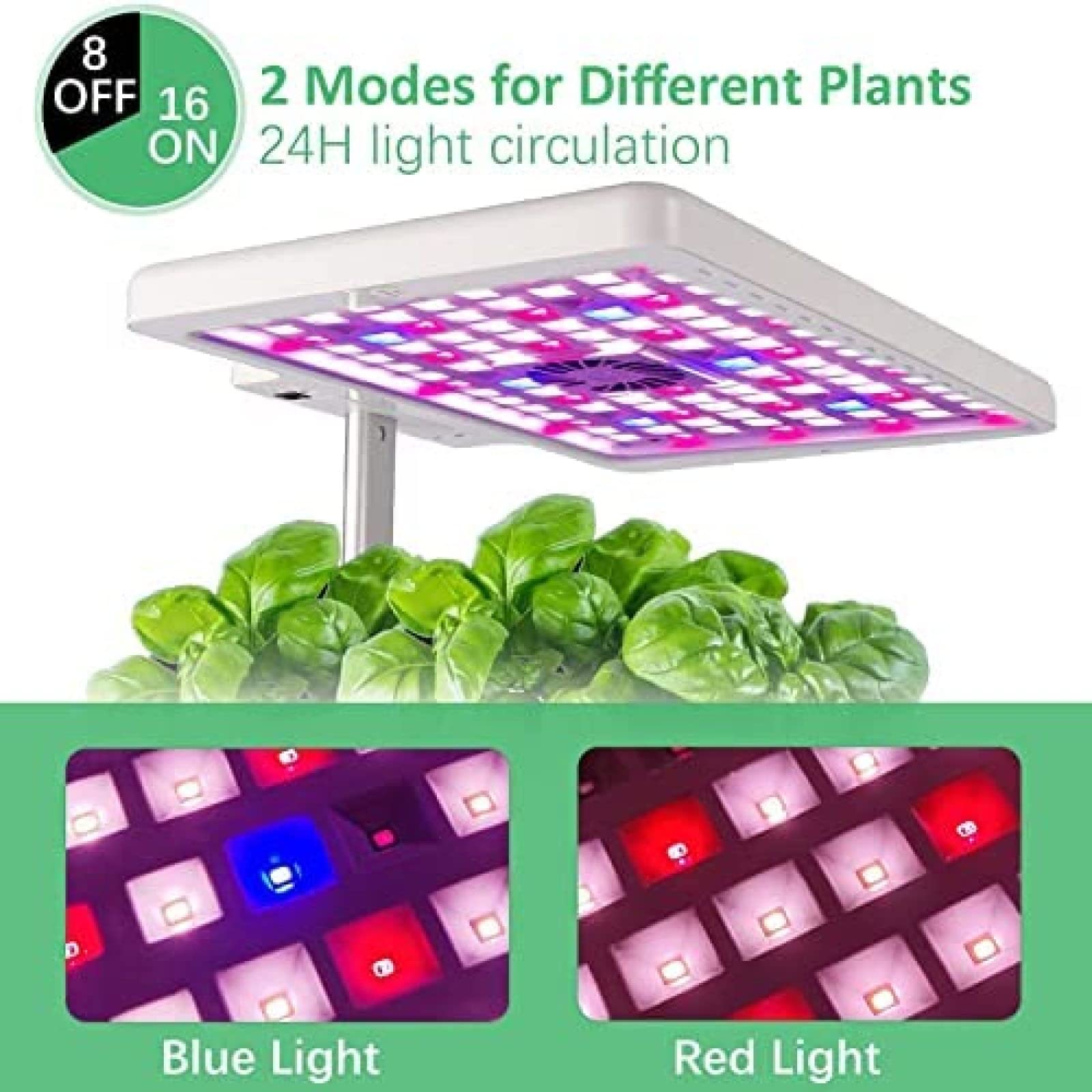 de Cultivo hidropónico WiFi para Interiores, Kit de jardín de Hierbas hidropónicas de 12 cápsulas con luz LED, de germinación de Cultivo hidropónico para jardinería Interior,