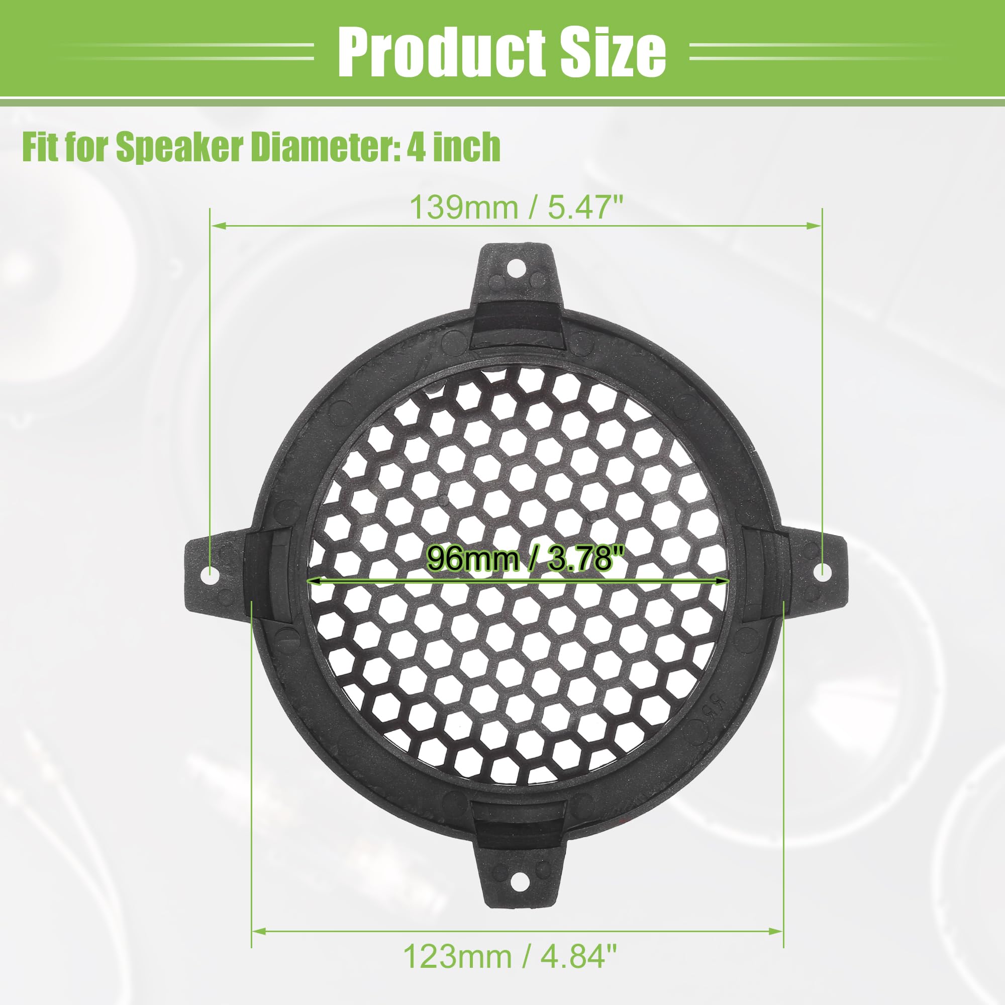 Lot 2 Grilles Protection Haut-Parleur Voiture Métal 10,2 Cm - Argenté Brillant - Pour Woofers Et Enceintes Auto