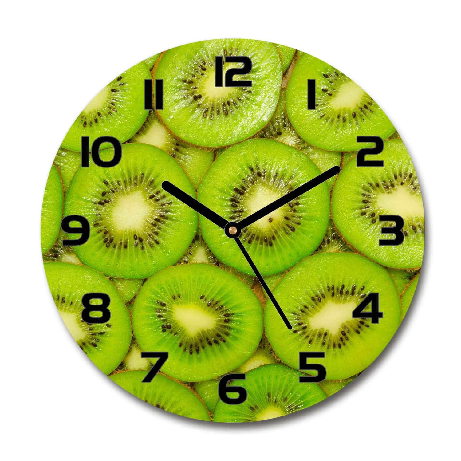Horloge en verre silencieuse 60x60cm pendule murale design kiwi salon Tulup