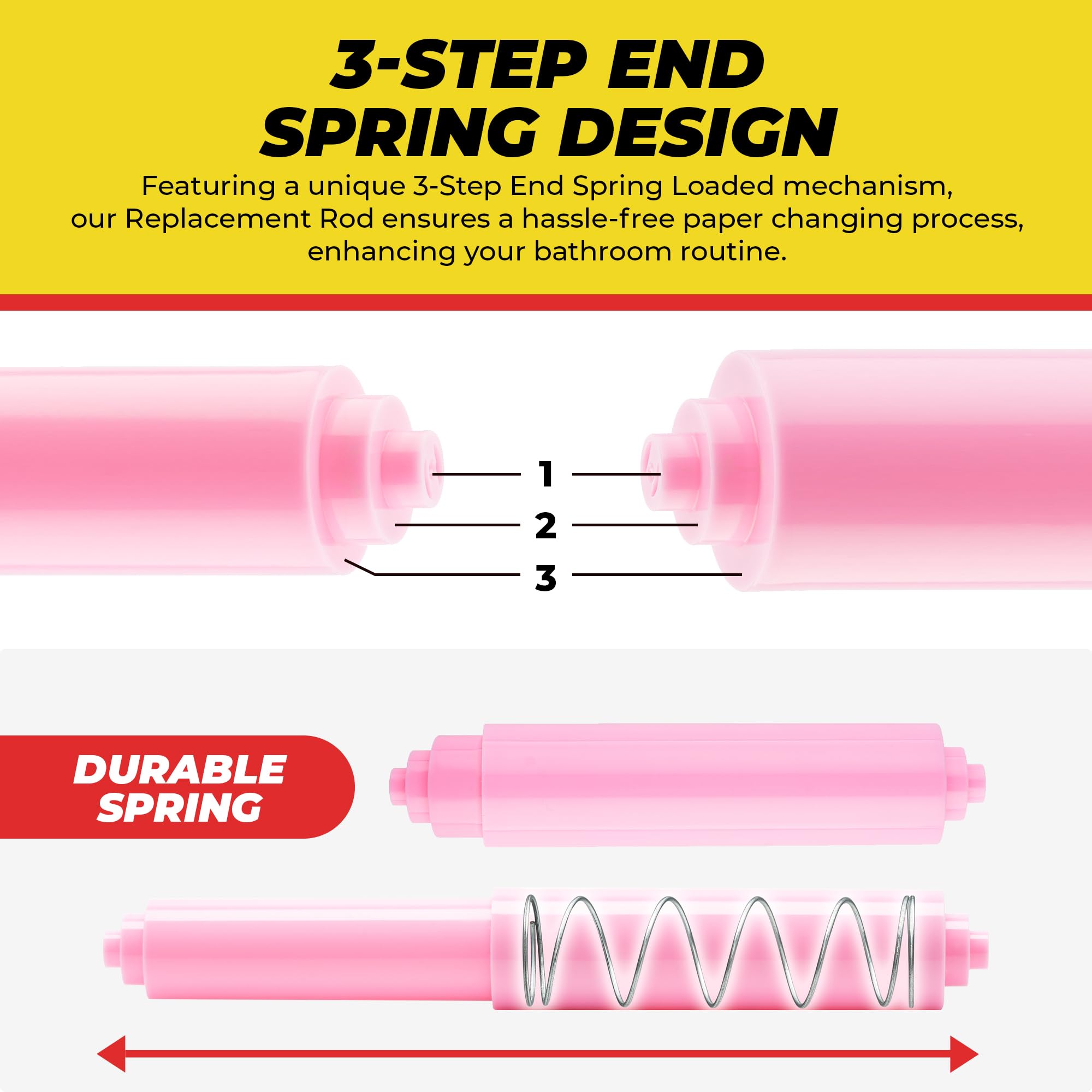 Qualihome Pink Universal Plastic Spring Loaded Toilet