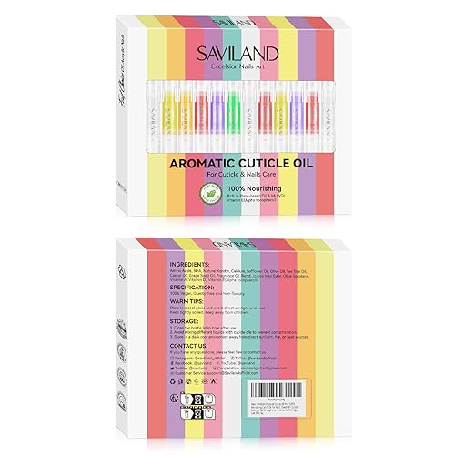 Vista 23 de SAVILAND Aceite para cutículas Triple Essential: 1.7 fl oz Vitamina E y C Jazmín Genciana Aceite de Crecimiento de Uñas Ultra Reparación Nutrir