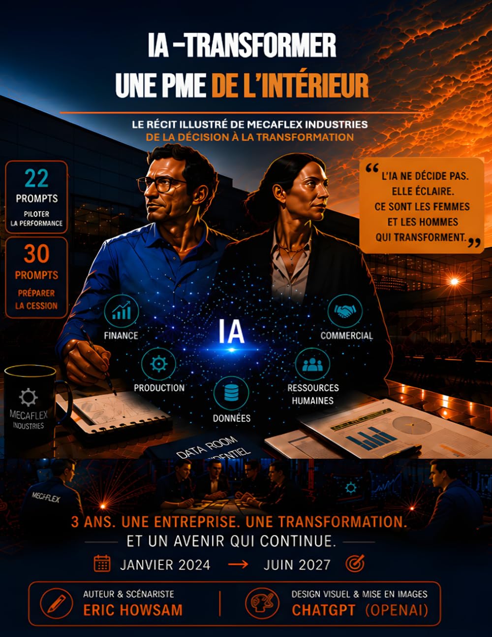 IA — Transformer une PME de l'intérieur: Le récit illustré de Mecaflex Industries — de la décision à la transmission (ENTREPRISE & IA)