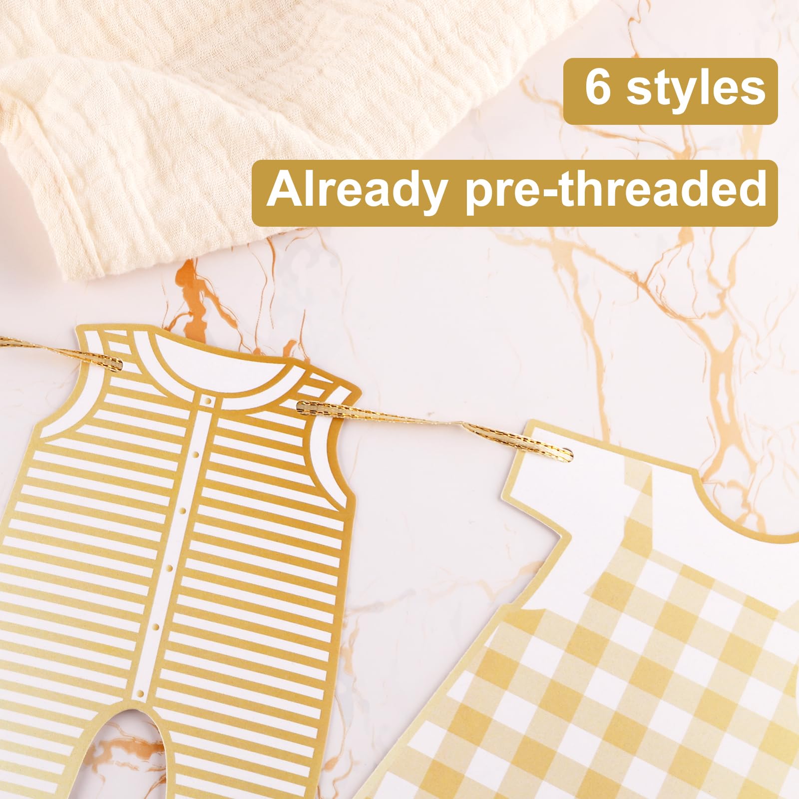 2pcs Neutral Gold Baby Shower Paper Garland - Image 4