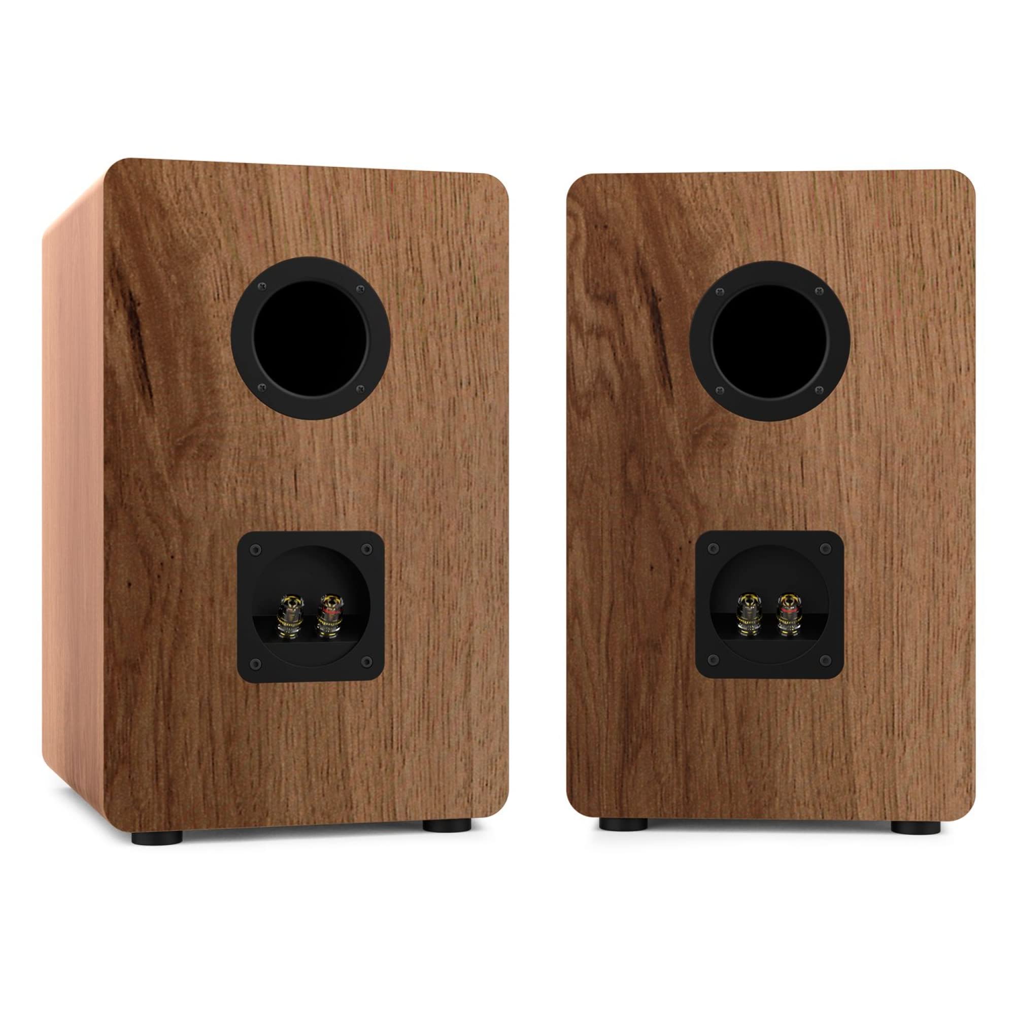 Wiibo Vintage 6 Nogal Altavoces Estantería 3 Vías 100W Pareja