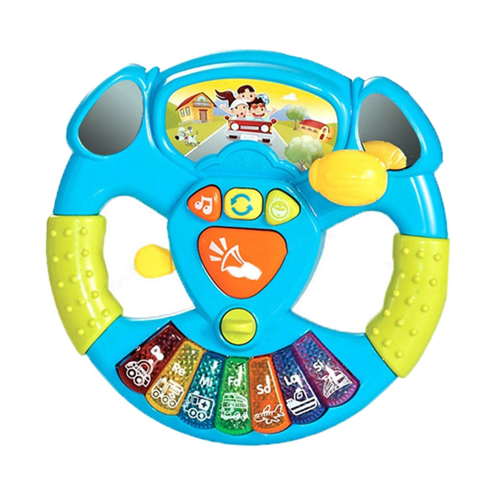 Volante De Simulación Infantil Con Efectos De Sonido, Juguete Interactivo Educativo Para Aprender A Conducir, Con Ventosa De Fijación, Color Rosa