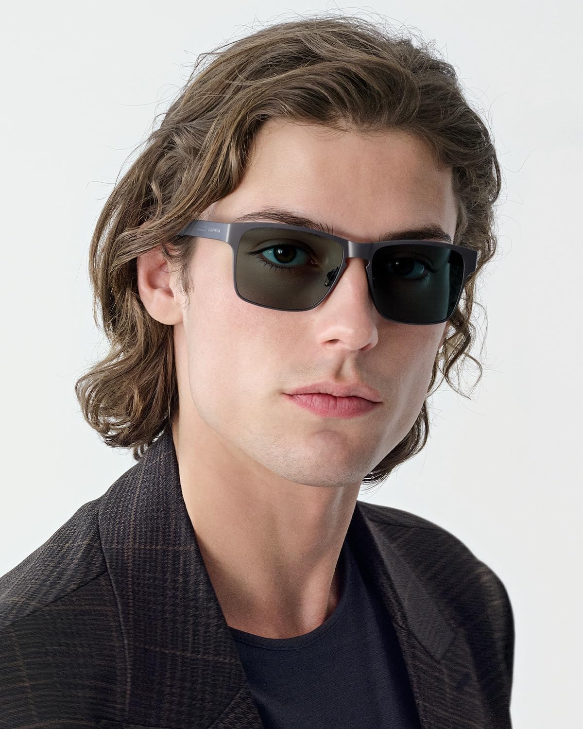 CARFIA Wide Spring Flexible Mens Sunglasses Polarized UV400 Classic Driving Metal Glasses CA5229