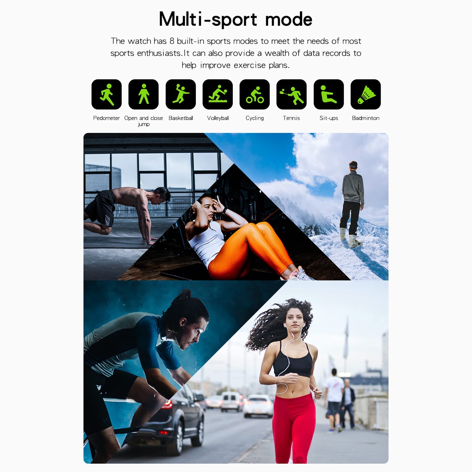 Smartwatch per uomo donna con chiamata Bluetooth Riproduzione musica Fitness Tracker con 8 modalità sportive Foto Sveglia Meteo IP67 Impermeabile per telefono Android iOS Nero(Rosa) little surprise