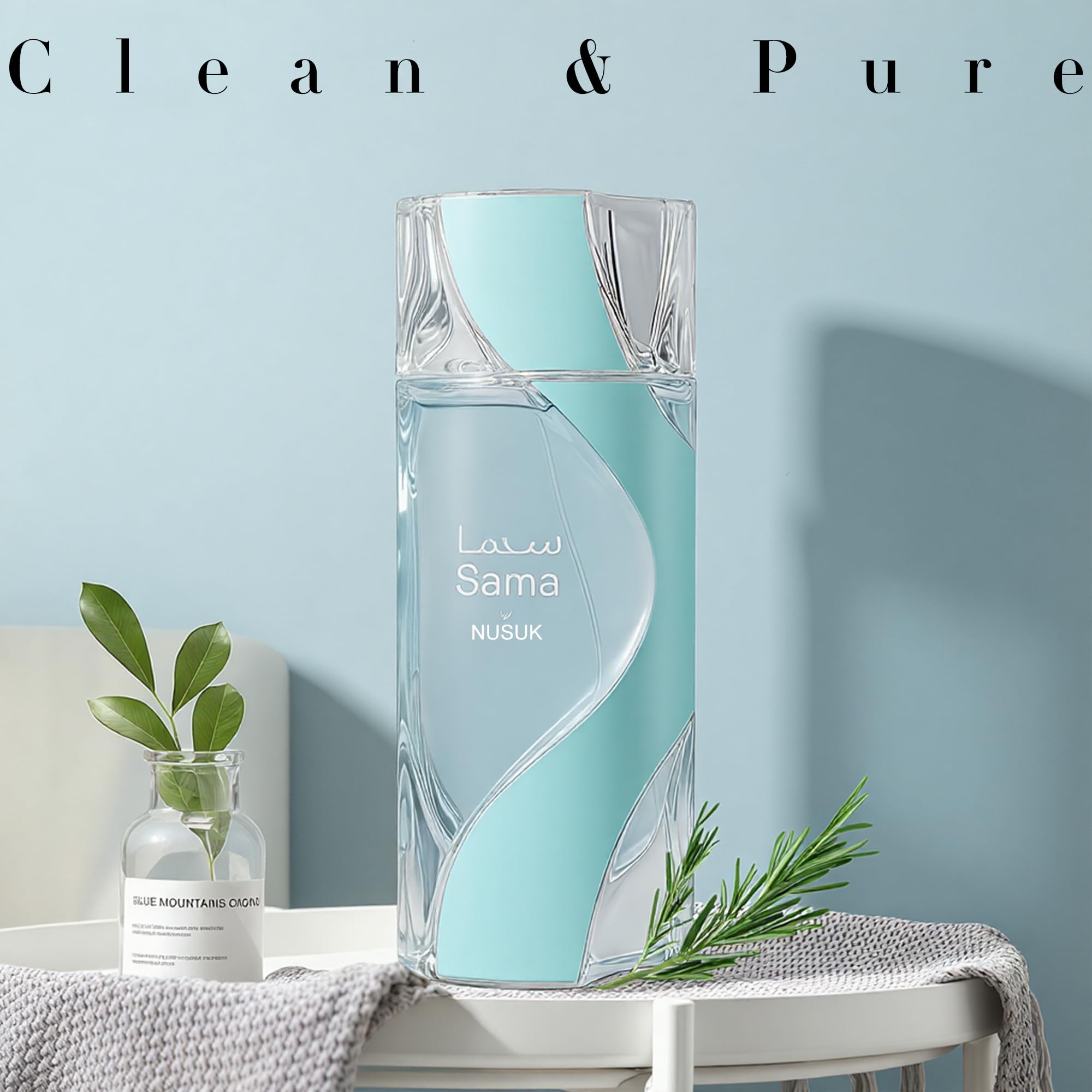 Nusuk Sama Cologne for Men | Warm Spicy Gourmand Eau de Parfum | 100ml Long Lasting Perfume with Lemon & Bergamot, Ozonic Sage & Geranium, Clean Moss, Musk & Amber | Rich Seductive Scent