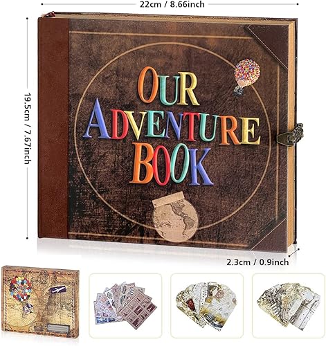 Miniatura 3 de Libro de aventuras diario de viaje, libro de fotos, álbum de recortes, álbum de fotos, recuerdo de viaje de estilo retro, libro de fotos, libro de