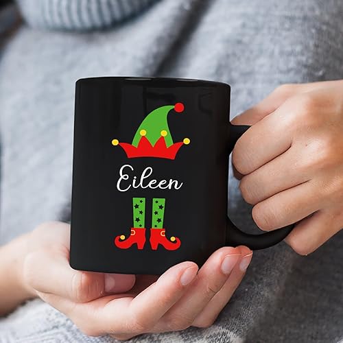 Miniatura 49 de Taza de cerámica de Navidad para pareja, taza de cerámica de Navidad con nombre inicial personalizado, tazas de café personalizadas para esposo
