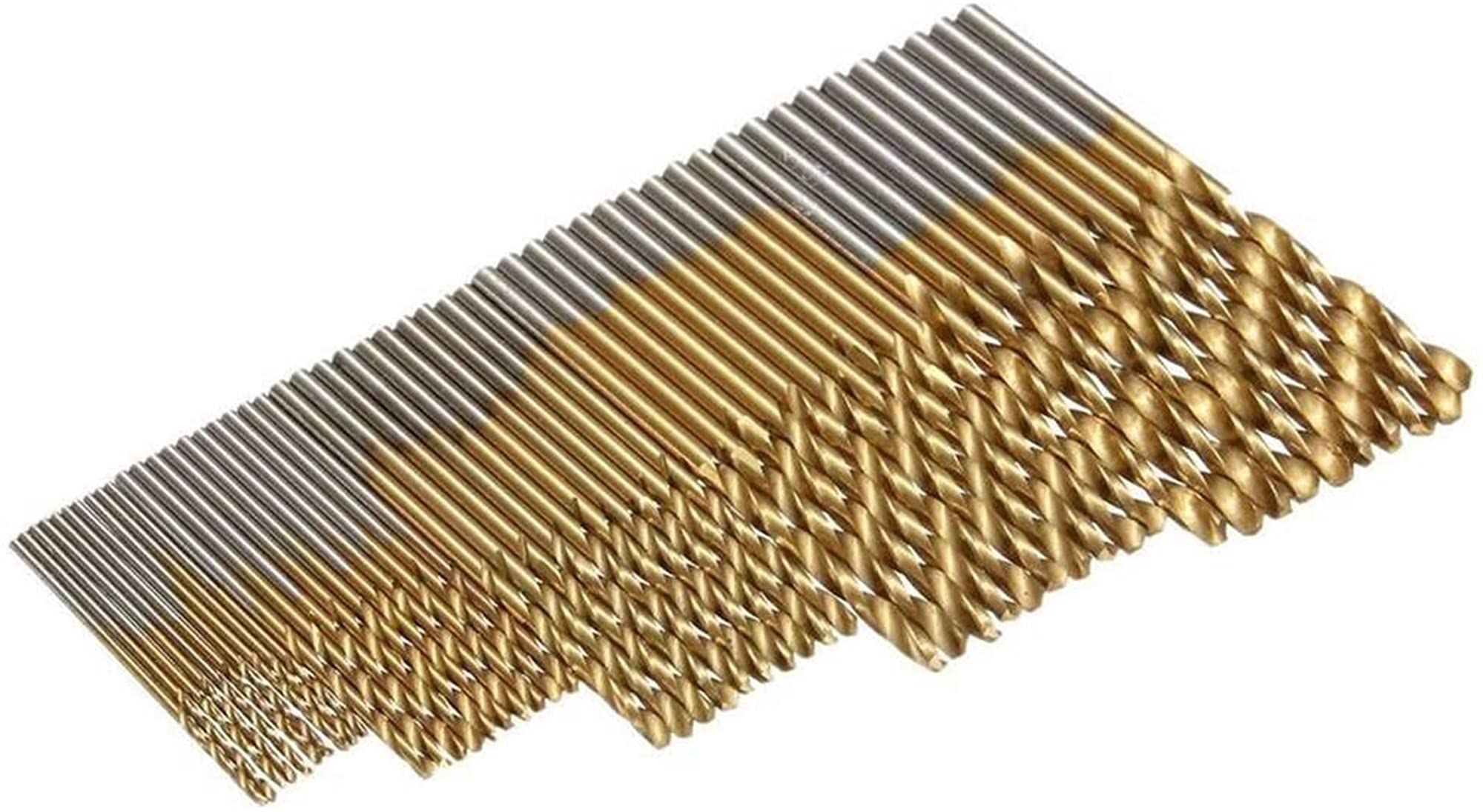 50 sztuk wierteł spiralnych ze stali szybkotnącej 1,0/1,5/2,0/2,5/3,0 mm zestaw tytanowy 3 powlekane HSS narzędzia do obróbki drewna ręczne