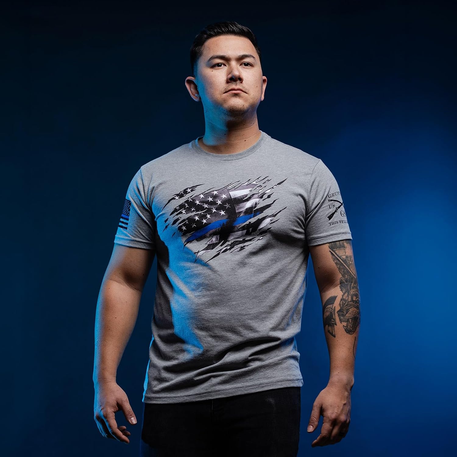 Grunt Style Still Standing - USA, American Flag Graphic Tee, Patriotic Inspired - Men's Short Sleeve T-Shirt