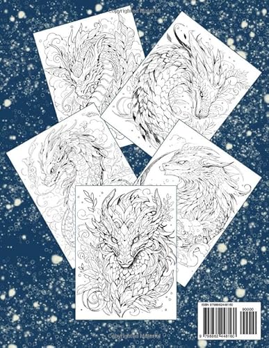 Fantasy Dragon Coloring Book: Zen Doodle Style Illustrations For Relaxation and Escapism