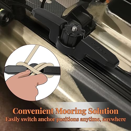 Miniatura 7 de Soporte de riel para tacos de kayak, tacos de riel de kayak extendidos para accesorios de kayak de montaje en riel, clavija de línea de montaje en