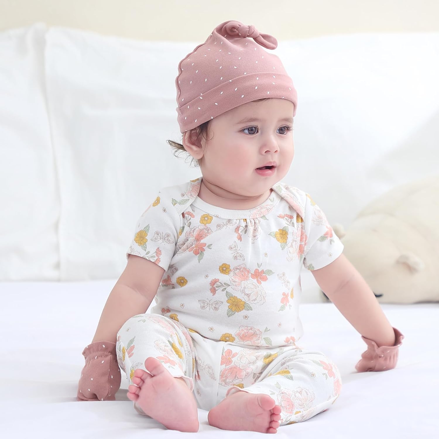 Baby Hats Mittens and Socks Set Cotton Newborn Hat Beanie Soft Infant Girls Boys Caps Gloves 0-6 month - Image 4