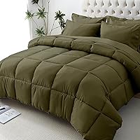 Vista 15 de JOLLYVOGUE - Juego de edredón de tamaño Queen, 7 piezas, cama en una bolsa, edredones ultrasuaves, edredón con relleno alternativo de plumón