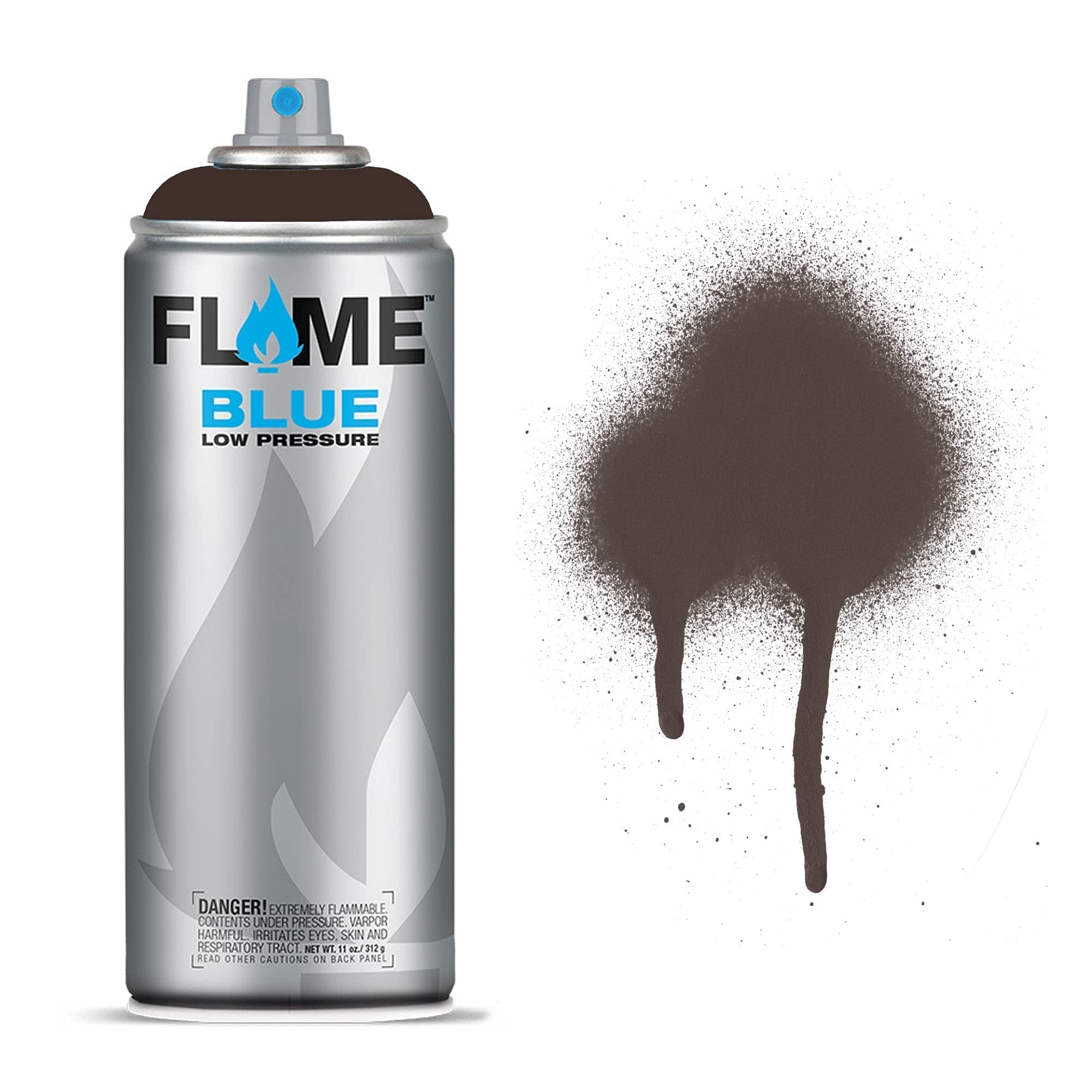 Molotow Flame Blue Spray Paint - Matt Acrylic 400ml Can Dark Brown FB-738