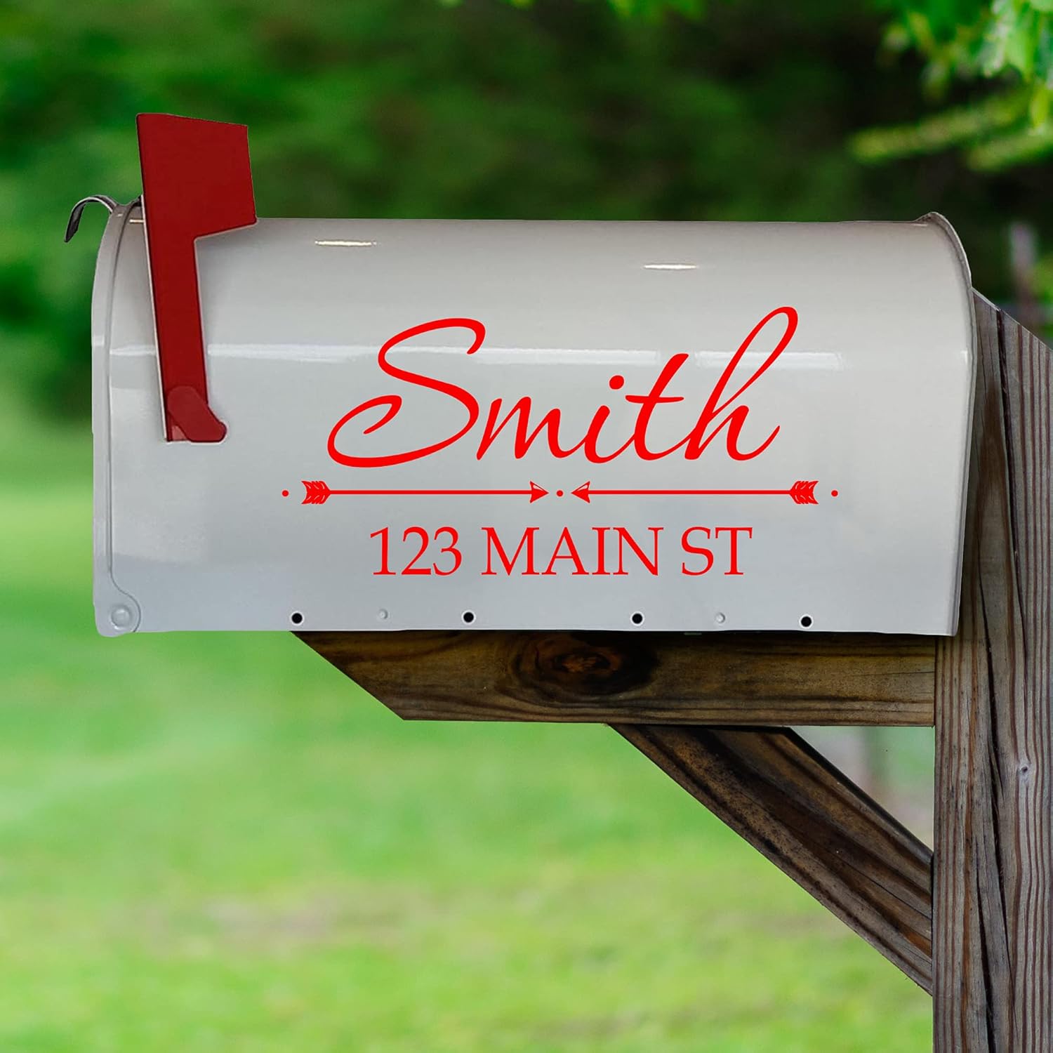 VWAQ Mailbox Custom Name Decal Personalized Mailbox Address Vinyl Sticker - TTC17 (White)