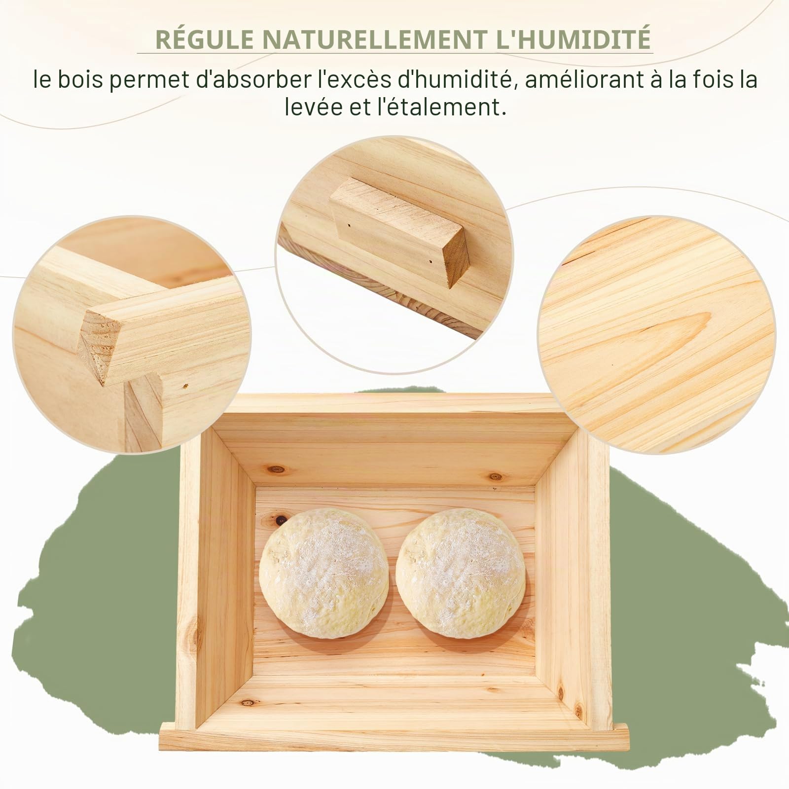 Juexica Tradition Boîte à pizza en bois avec poignée de couvercle 40,6 x 33 cm pour la cuisine, la fabrication de pizzas faites maison, accessoires de rangement, naturel