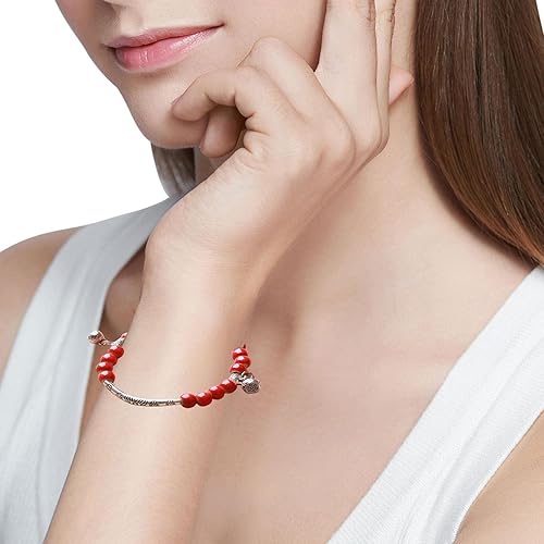 Miniatura 8 de Xuyuan Ceramic Bracelets for Women  Alloy Bracelets Ceramic Beads Charm,Lucky Charm Fortune Bangle Bracelet with Colorful Ceramic Beads