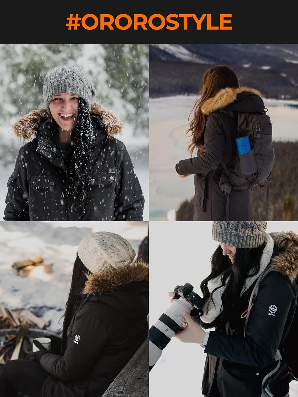 ORORO Women's Heated Parka Jacket with Thermolite Insulation and Detachable Hood, Long Heated Coat