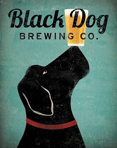 Posterazzi Cartel de la colección Black Dog Brewing Co v2 de Ryan Fowler (12 x 10 pulgadas)