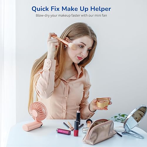Miniatura 6 de Miniventilador portátil de mano, ventilador personal recargable por USB, ventilador de mesa de enfriamiento 5 en 1, 4000 mAh, 90 ajustable, 6