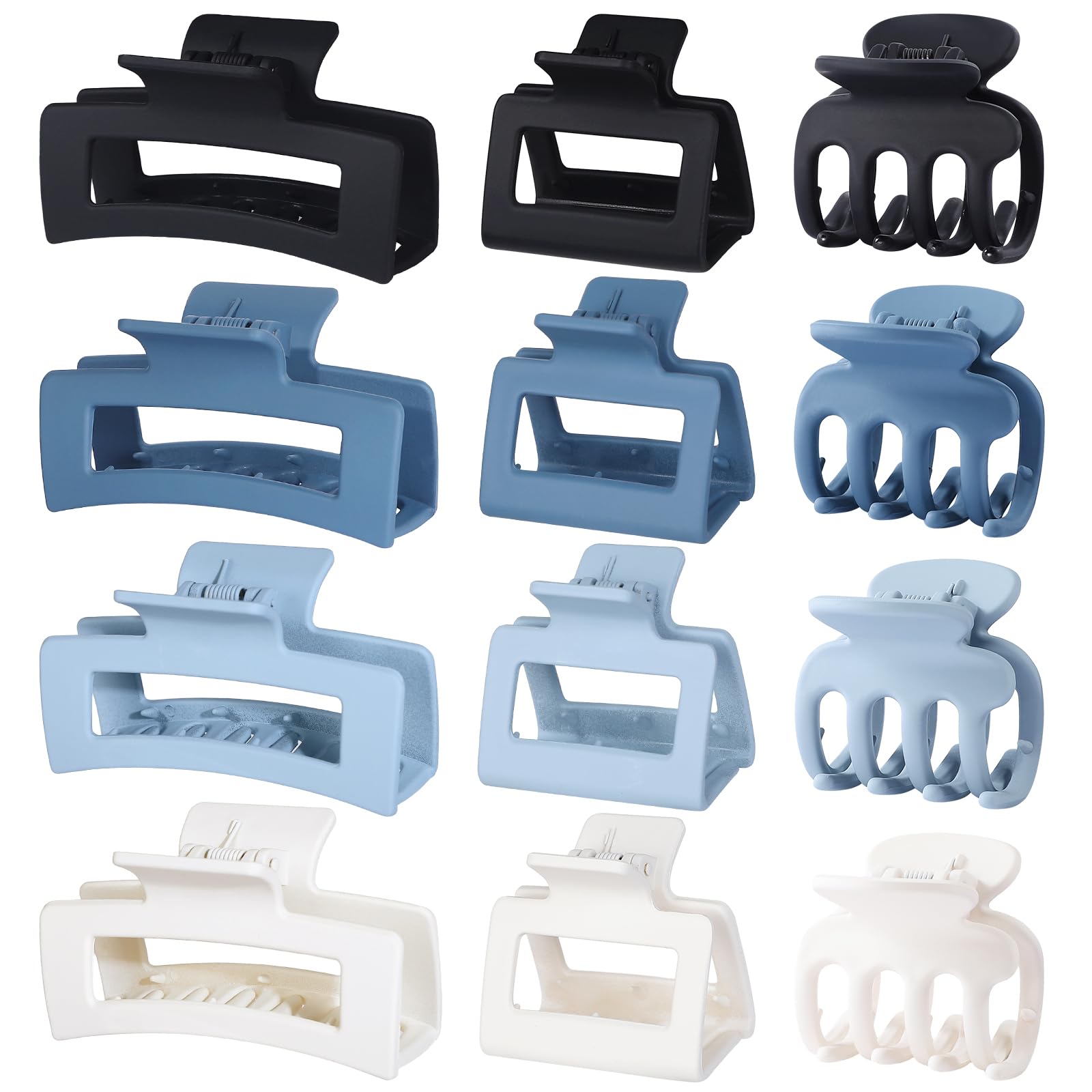 SMKSL 3 Styles Hair Clips for Women Small Medium Big Claw Clips for Thin Thick Hair 12 Pcs Hair Claw Clips Hair Clips Combination Hair Accessories for