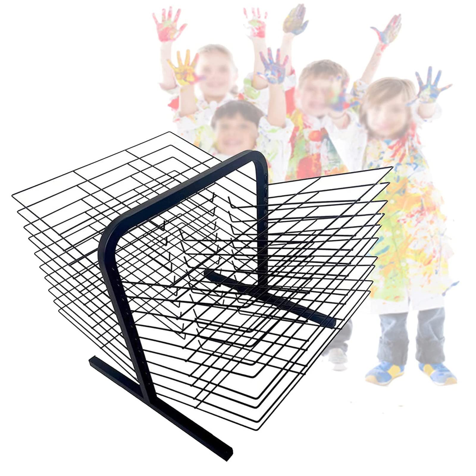 Artystyczny stojak do suszenia dla dzieci – metalowe półki na biurko A3/A4, 10/20-poziomowa konstrukcja do domowego studia, idealny do rękodzieła i grafiki i zajmuje mało miejsca