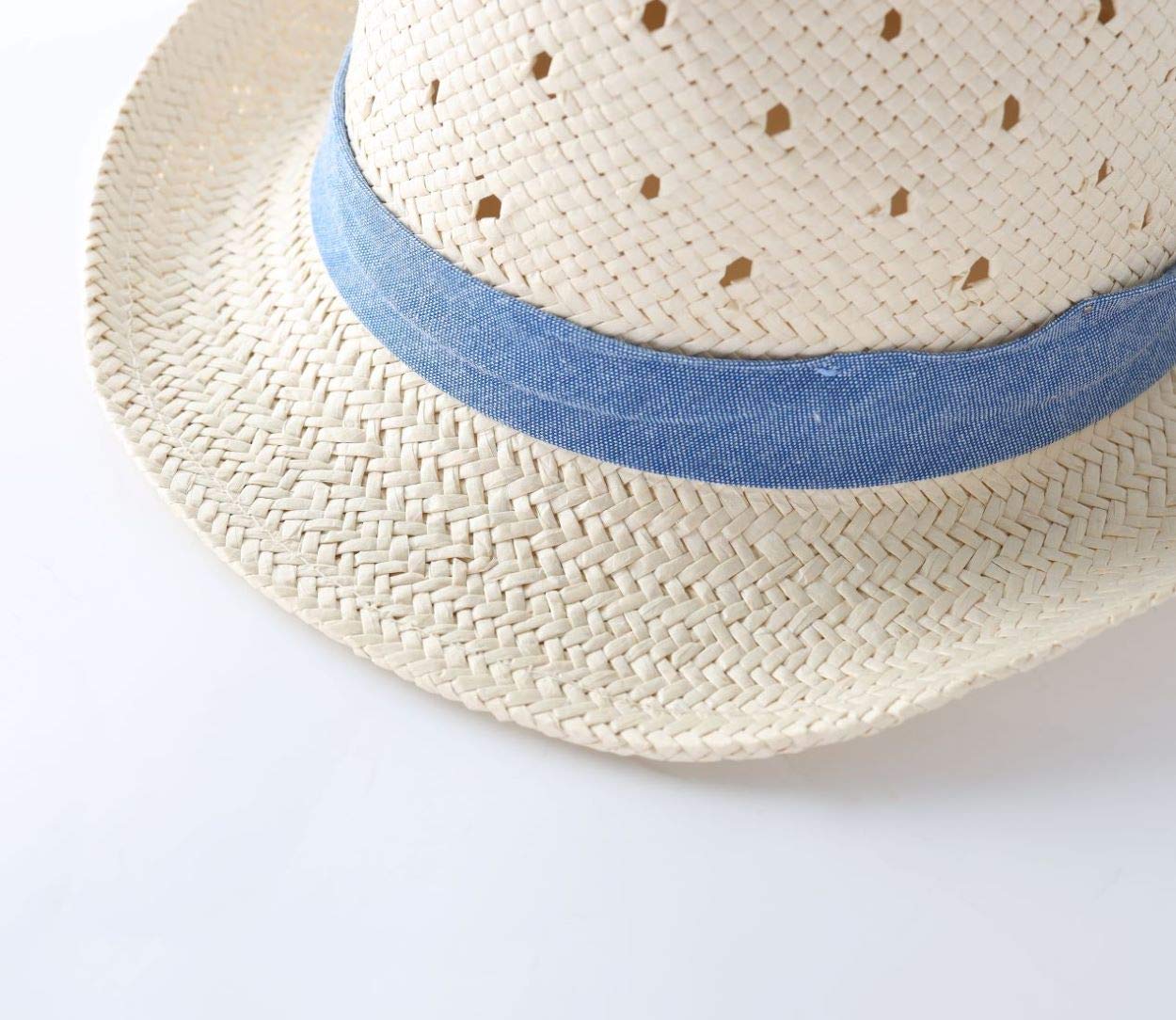 Chapeau de paille d'été pour enfants garçons Chapeau de protection solaire pour bébé Chapeau de plage Fedora