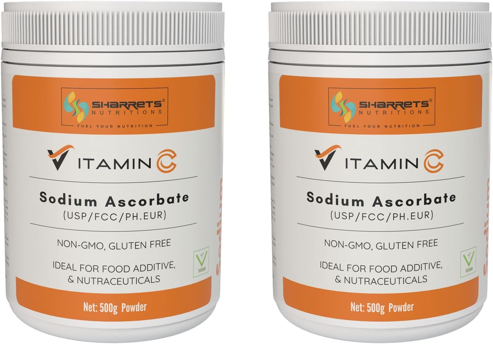 Sodium Ascorbate Non Acidic Vitamin C Powder 500g x 2, Ideal For Food Additive & Nutraceuticals: Enhance Your Products and Well-being.