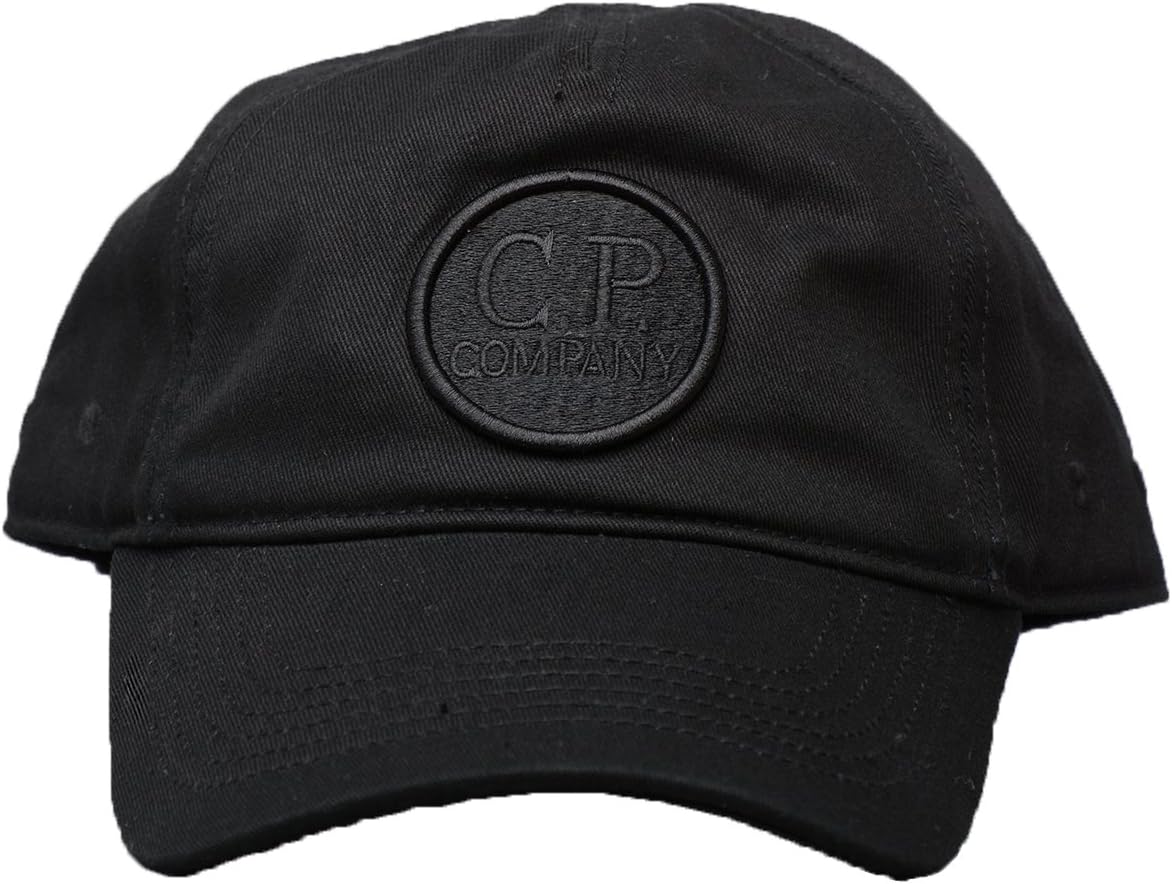 CP Company- Mens 126A Goggle Baseball Patch Logo Cap in Black