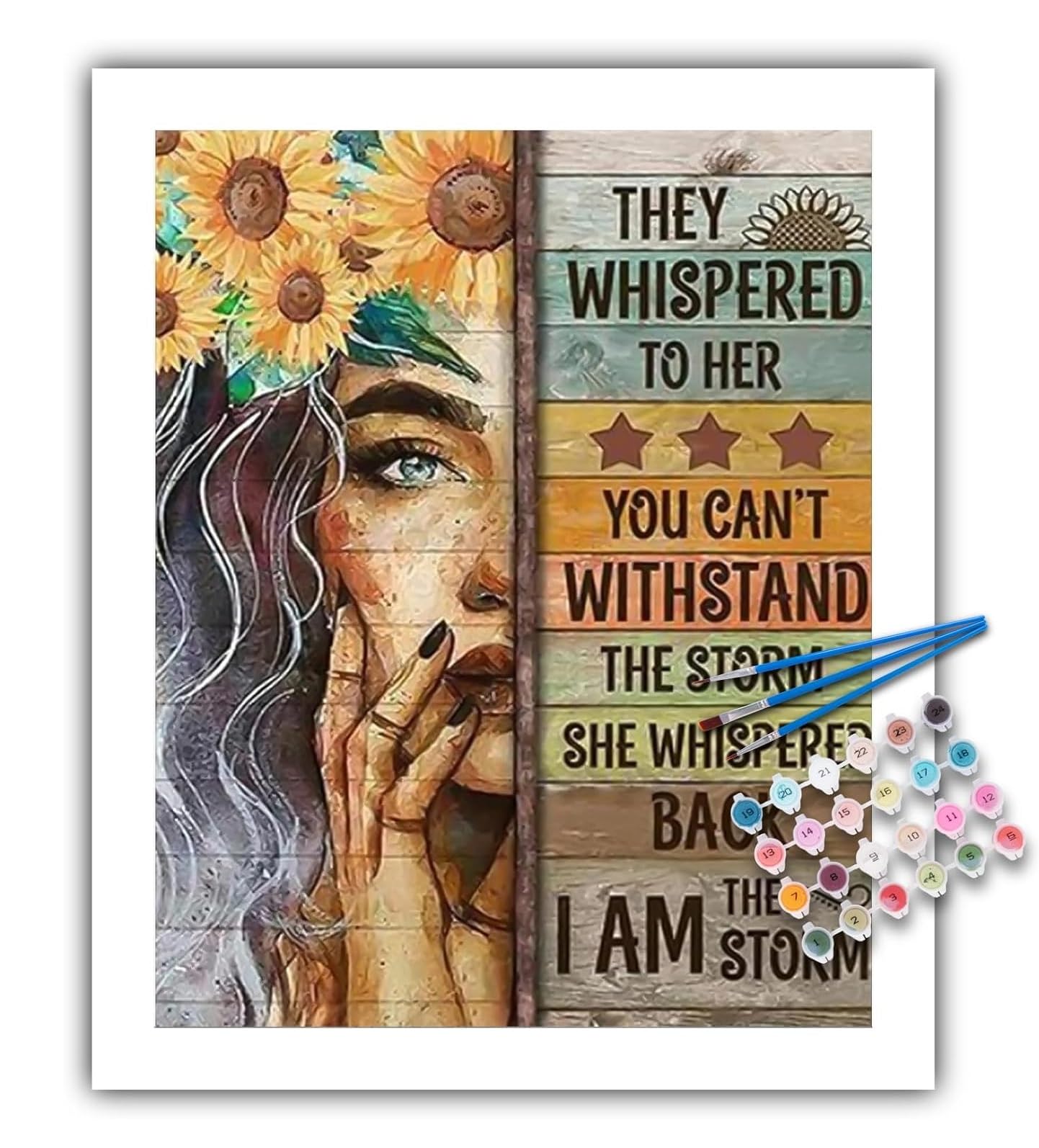 TREXEE Paint by Number for Adults Beginner Inspirational DIY Acrylic Paint by Numbes Kits - Digital Adult Paint by Number for Home Wall Decor Gift (16"x20") (No Frame)