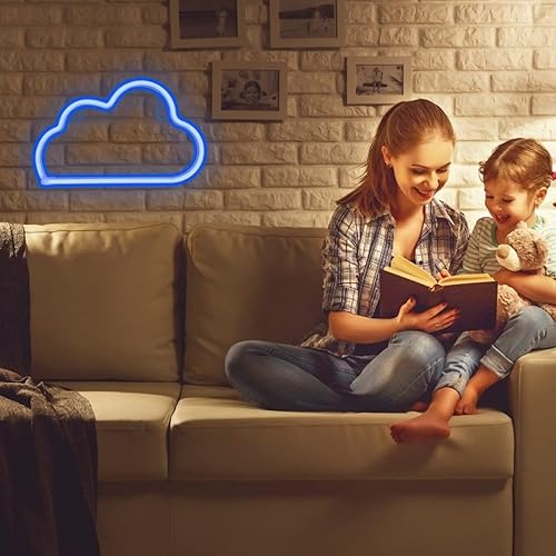 Miniatura 4 de 4 letreros LED decorativos de noche de neón, letreros de neón iluminados para decoración de dormitorio, luces de neón, letreros de nube LED para