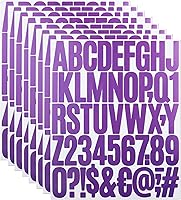 Vista 12 de 8 hojas de calcomanías de números de letras, calcomanías de vinilo del alfabeto de 2 pulgadas, calcomanías autoadhesivas de letras de puntuación