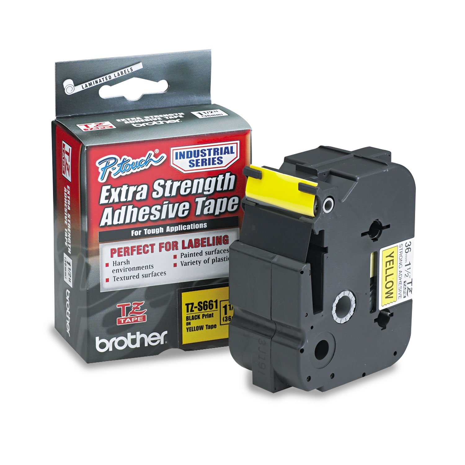Brother BRTTZES661 - TZ Extra-Strength Adhesive Laminated Labeling Tape