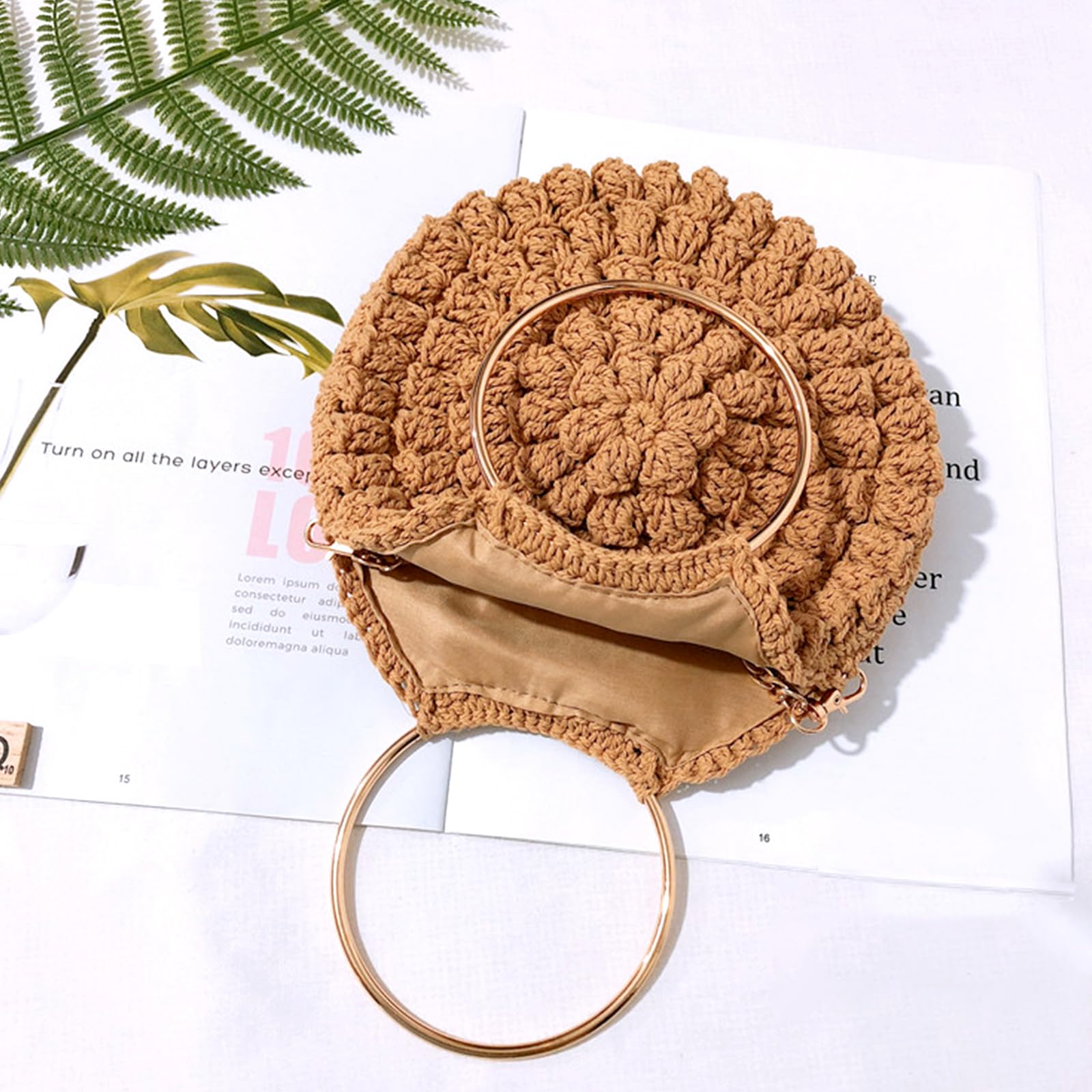 KASURE 8 x Asas de Bolso, Diá 10cm(4) & Diá 11.5cm(4) Asas para Bolsos Redondas, Asas de Equipaje para Hacer Bolsas Marco Bolso Hecho a Mano Ganchillo Artesanales Bricolaje (Luz de oro)