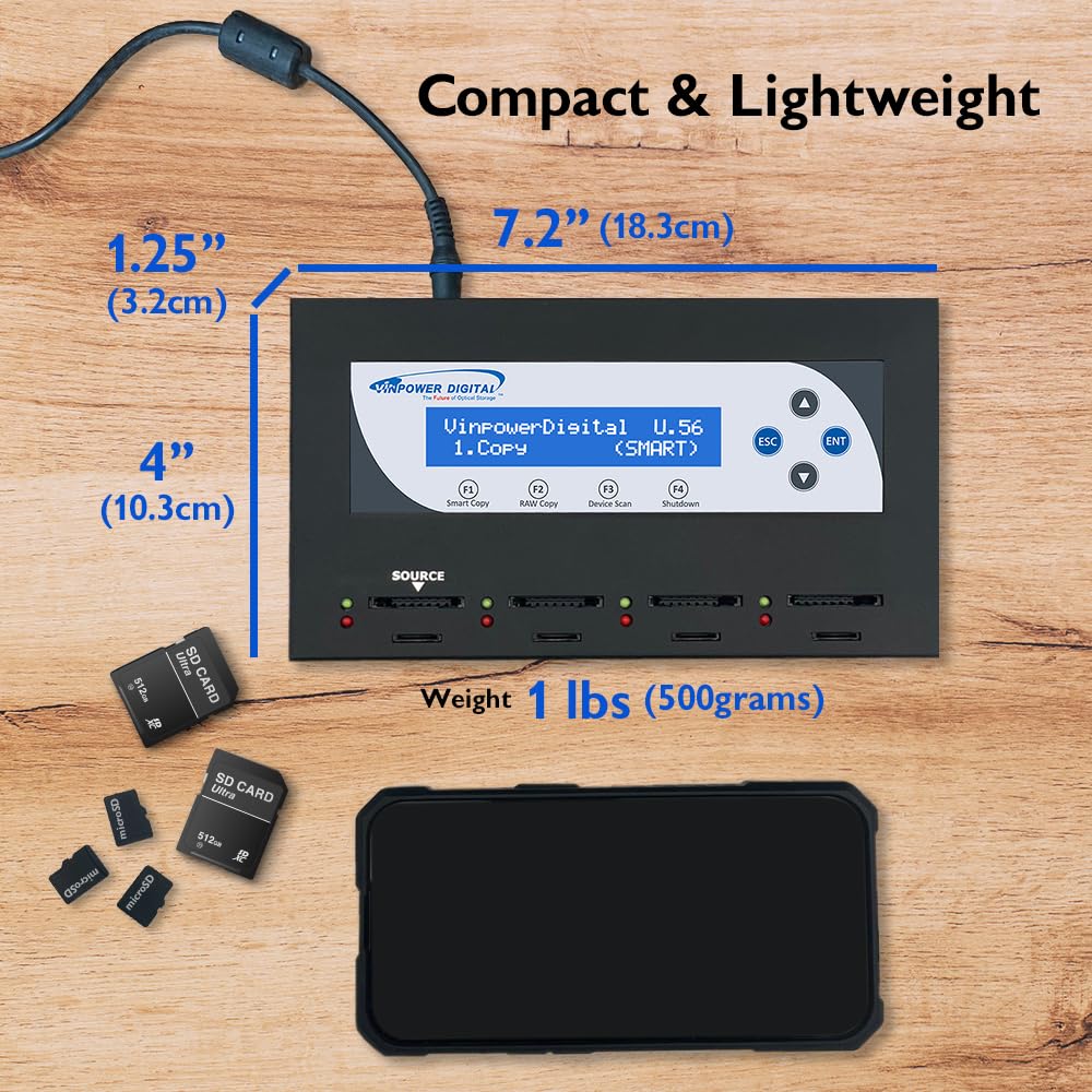 Vinpower SDMiniDup 1 a 3 - Tarjeta SD/MicroSD independiente