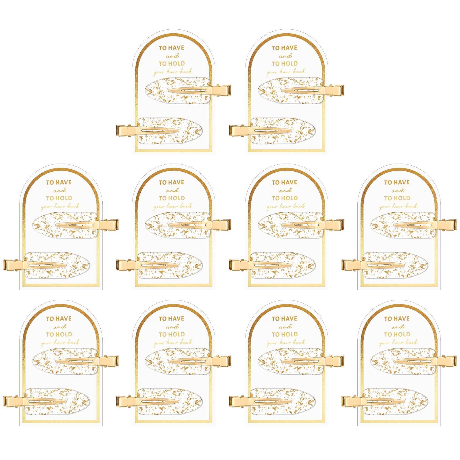 Psyqtsuary 20 Pcs No Crease Hair Clips - Gold, Modern, Glitter, Formal, Unisex - 20 Count (Pack of 20) - Wedding, Birthday, Christmas - Plastic, Rectangular, Normal Hair Type
