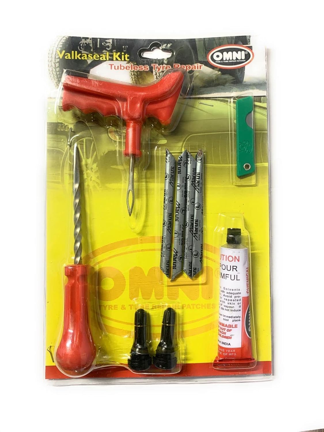 Omni Tubeless Tyre Repair Valkaseal Kit | Instant Puncture Repair Kit for Cars, Bikes & SUVs | Heavy Duty Tyre Plug Kit for Permanent Sealing-picture-22