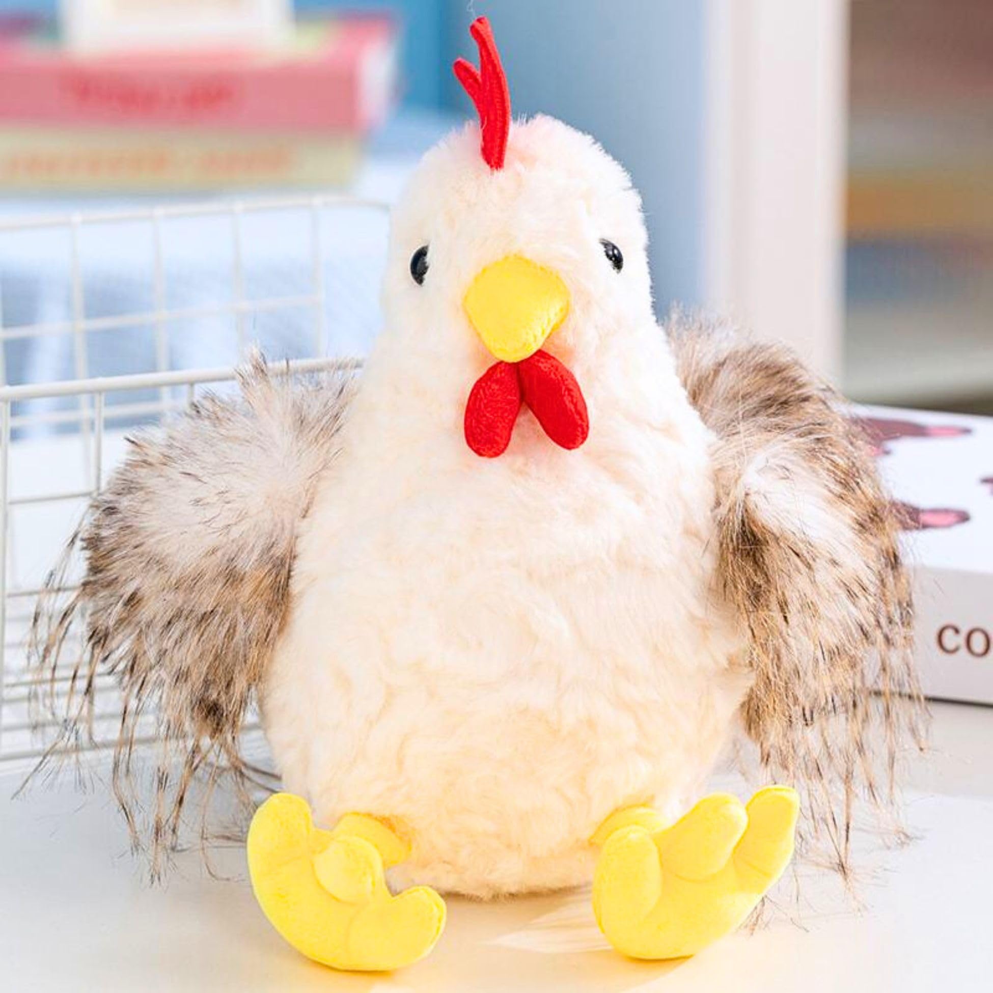 Tickles Cute Hen Soft Stuffed Plush Bird Toy for Kids Boys & Girls Birthday Gift (Color: Multicolor Size: 20 cm)-image-14