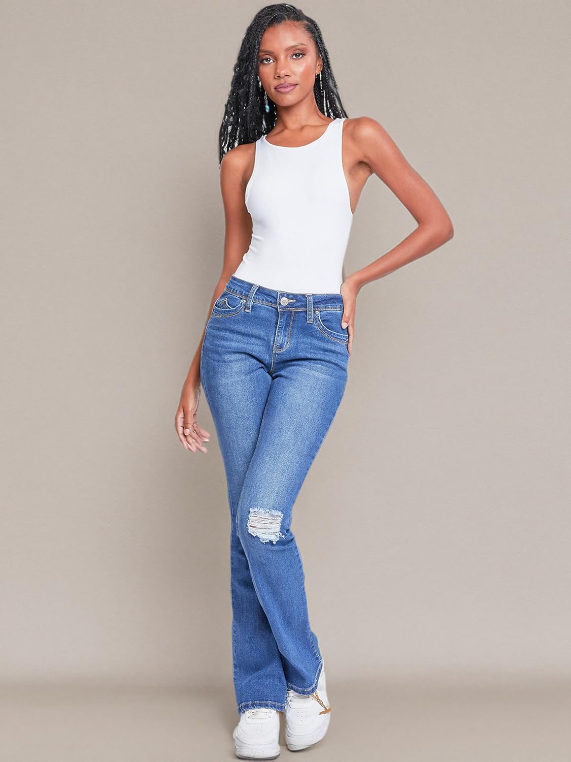 YMI Women's Wannabettabutt Bootcut Jeans, Medium Blue, 13 - Image 6