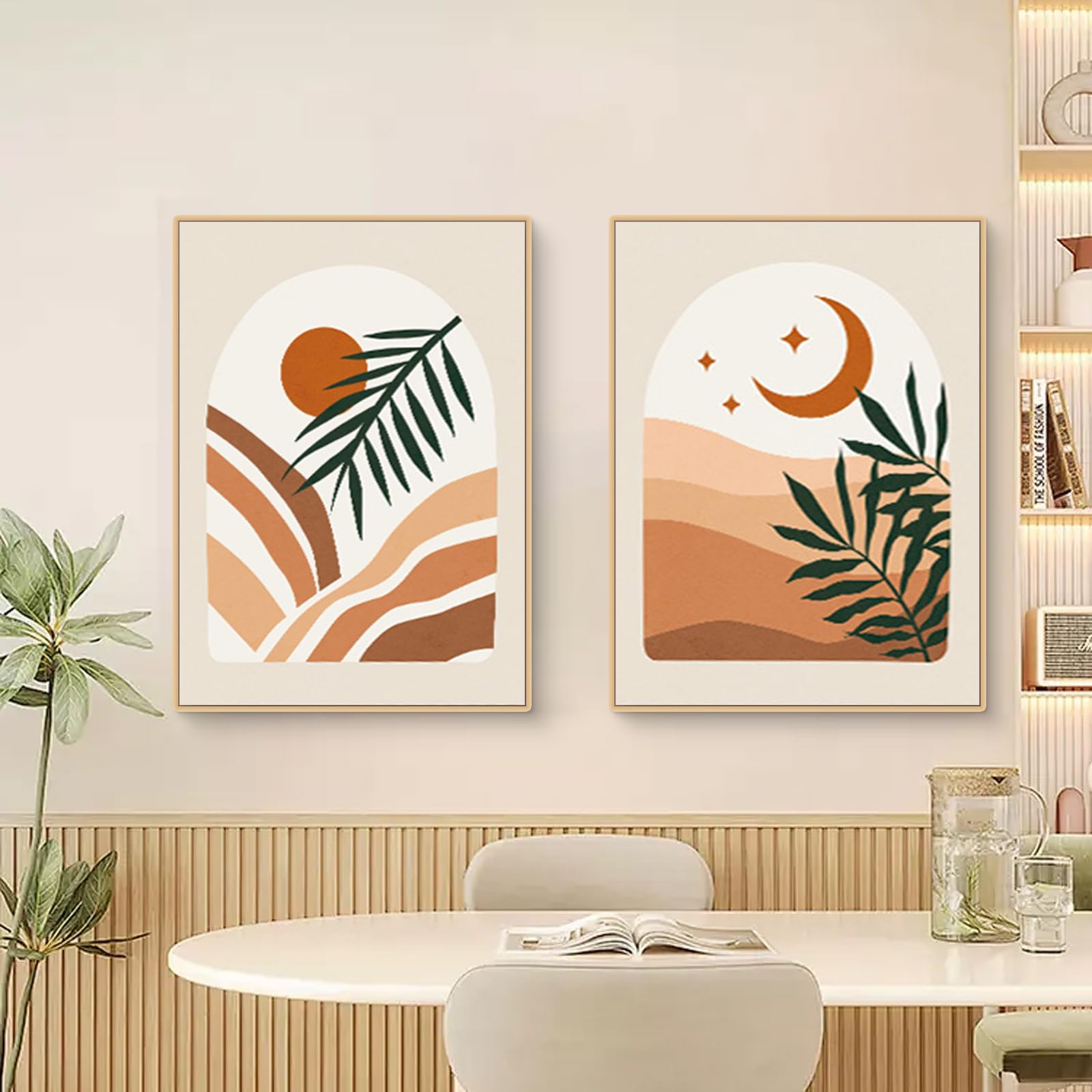3er Premium Poster Set,Moderne Abstrakt Kunst Wandbilder,Ohne Rahmen  Kunstdruck Leinwandbild,Boho Deko Bilder Für Wohnzimmer Schlafzimmer  (21x30cm, image size:1600x1600