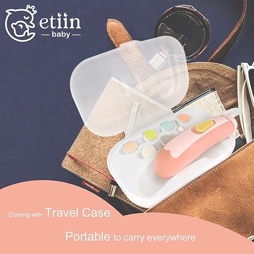 Miniatura 6 de Cortador de uñas eléctrico para bebés, seguro y fácil, cortaúñas para bebés + pulidor de uñas, kits de aseo para recién nacidos o adultos, 7