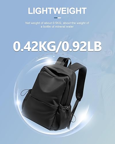 Miniatura 6 de Mochila negra para mujeres y hombres, mochilas escolares, mochila estética ligera para la universidad para niños y niñas, bolsa de libros, mochila