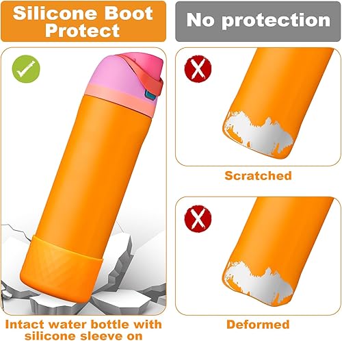 Vista 369 de 2PCS Silicone Water Bottle Boot for Owala 24oz 32oz 40oz, Anti-Slip Protective Sleeve Bottom Bumper Protector for FreeSip, Twist, and Flip Stainless